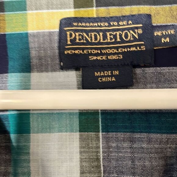 Pendleton Lodge Shirt Plaid Soft Flannel petite Medium - Picture 4 of 5